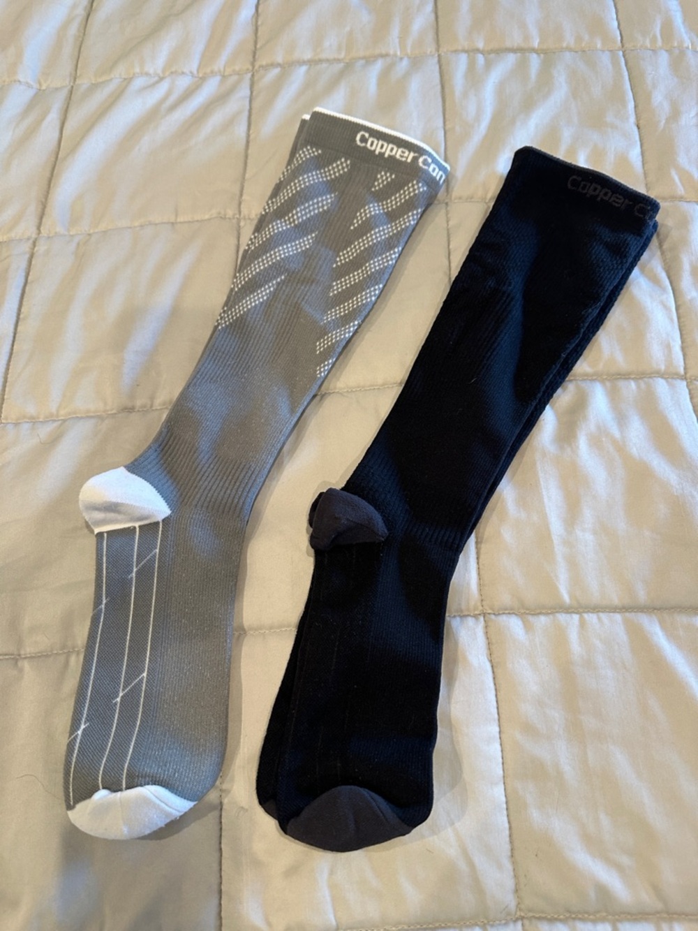 Copper Compression Women's Knee-High Socks - Black & Gray